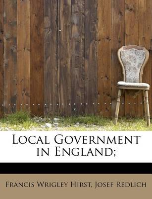 Book cover for Local Government in England;