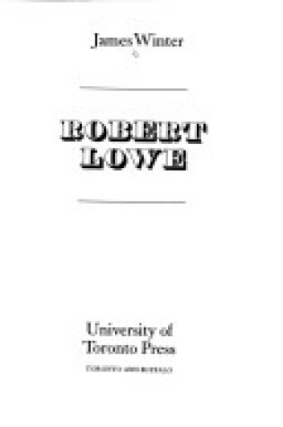 Cover of Robert Lowe