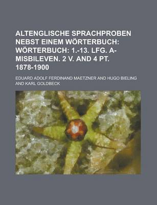 Book cover for Altenglische Sprachproben Nebst Einem Worterbuch