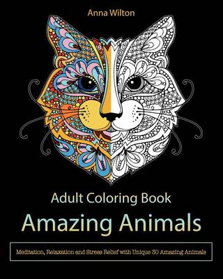 Book cover for Adult Coloring Book: Amazing Animals