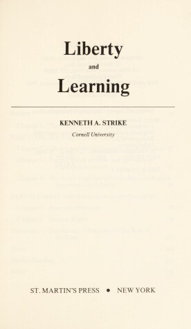 Book cover for Liberty and Learning