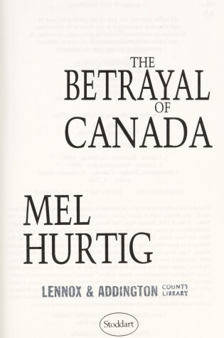 Cover of The Betrayal of Canada