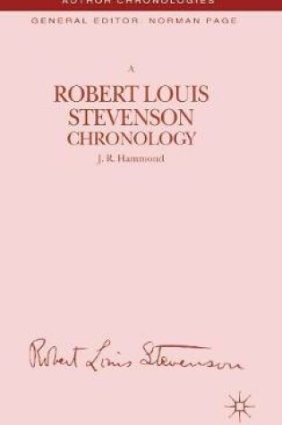 Cover of A Robert Louis Stevenson Chronology