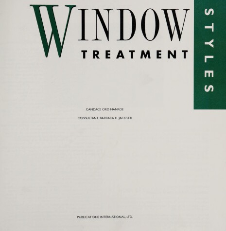 Book cover for Window Treatment Styles