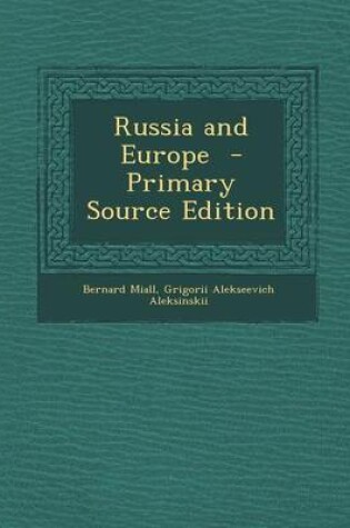 Cover of Russia and Europe