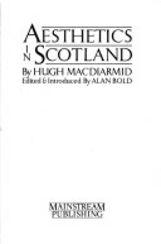 Cover of Aesthetics in Scotland