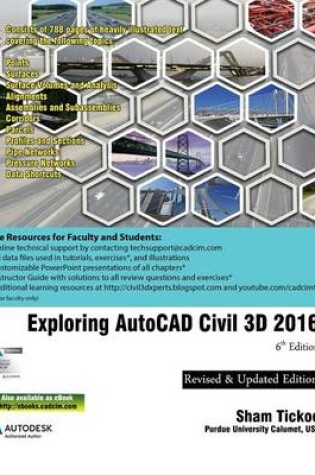 Cover of Exploring AutoCAD Civil 3D 2016, 6th Edition