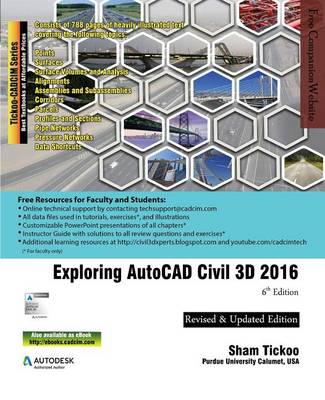 Book cover for Exploring AutoCAD Civil 3D 2016, 6th Edition