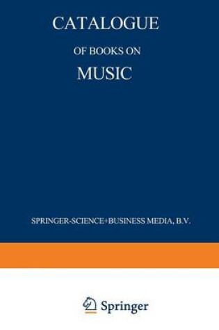 Cover of Catalogue of Books on Music