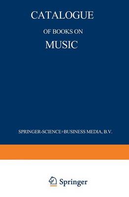 Book cover for Catalogue of Books on Music