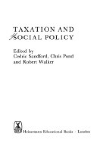 Cover of Taxation and Social Policy