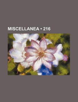 Book cover for Miscellanea (216)