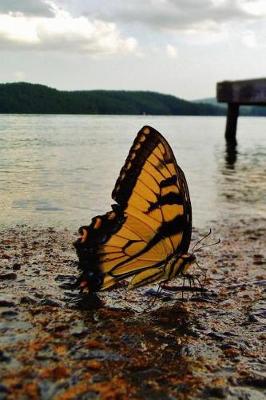 Book cover for Yellow Butterfly Pretty Blank Lined Journal for daily thoughts notebook Lovely Lake Arrowhead Photograph