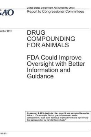 Cover of Drug Compounding for Animals