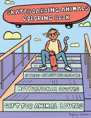 Book cover for Skateboarding Animals Coloring Book