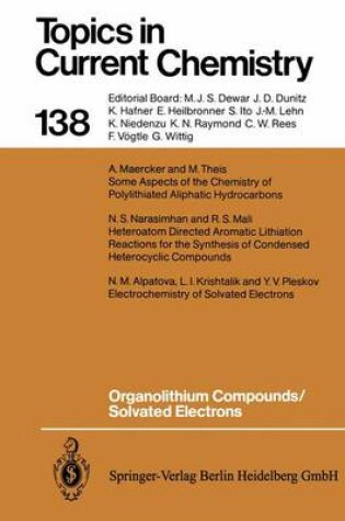 Cover of Organolithium Compounds/Solvated Electrons