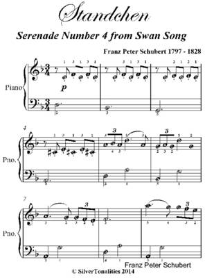 Book cover for Standchen Serenade Number 4 from Swan Song Easiest Piano Sheet Music