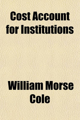 Book cover for Cost Account for Institutions