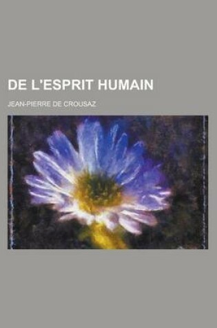 Cover of de L'Esprit Humain