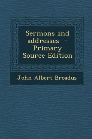 Cover of Sermons and Addresses