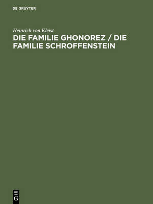 Book cover for Die Familie Ghonorez / Die Familie Schroffenstein