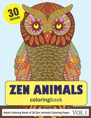 Book cover for Zen Animals Coloring Book