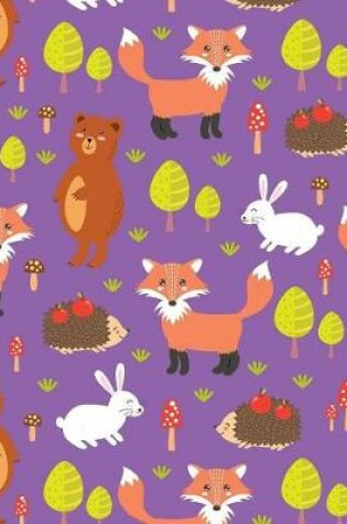 Cover of Bullet Journal Notebook Cute Foxes, Rabbits and Bears Pattern 3