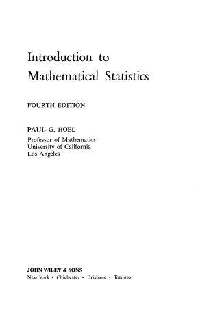 Cover of Introduction to Mathematical Statistics