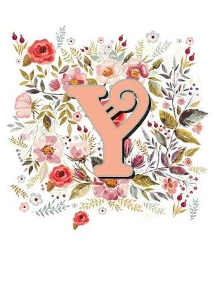 Book cover for Y Monogram Letter Floral Wreath Notebook