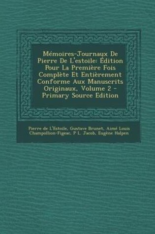 Cover of Memoires-Journaux de Pierre de L'Estoile