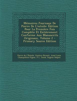 Book cover for Memoires-Journaux de Pierre de L'Estoile