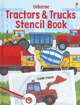 Book cover for Usborne Tractors & Trucks Stencil Book