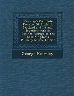 Book cover for Kearsley's Complete Peerage