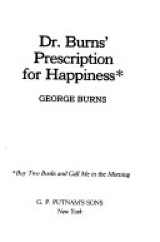 Cover of Dr. Burns' Prescription for Happiness