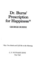 Book cover for Dr. Burns' Prescription for Happiness