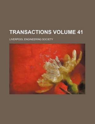 Book cover for Transactions Volume 41