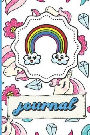 Cover of Rainbow Unicorns Diamonds Hearts And Flowers Journal