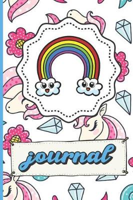 Book cover for Rainbow Unicorns Diamonds Hearts And Flowers Journal