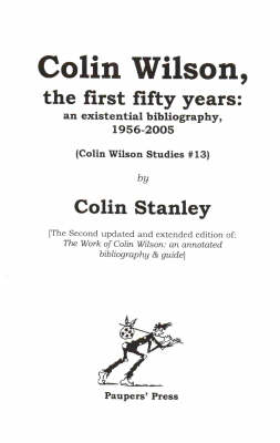 Cover of Colin Wilson, the First Fifty Years