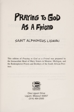Cover of Praying to God as a Friend