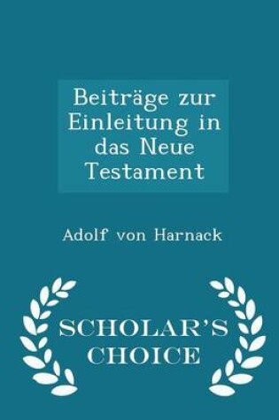 Cover of Beitrage Zur Einleitung in Das Neue Testament - Scholar's Choice Edition