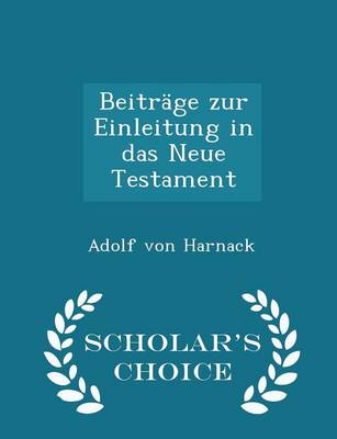 Book cover for Beitrage Zur Einleitung in Das Neue Testament - Scholar's Choice Edition