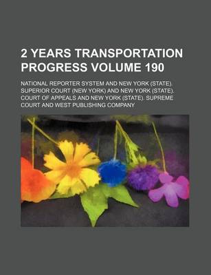 Book cover for 2 Years Transportation Progress Volume 190