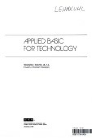 Cover of Applied Basic for Technology