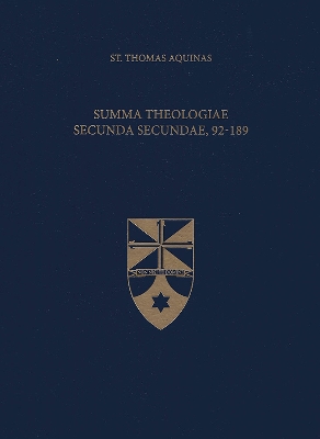 Book cover for Summa Theologiae Secunda Secundae, 92-189