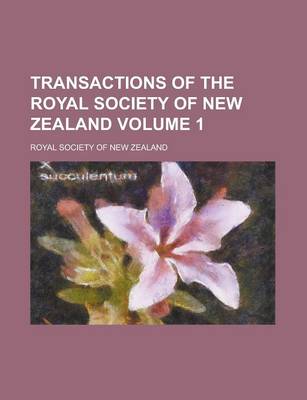 Book cover for Transactions of the Royal Society of New Zealand Volume 1