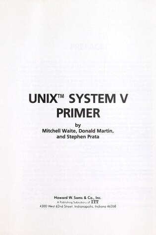 Cover of Unix System V Primer