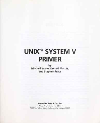 Book cover for Unix System V Primer