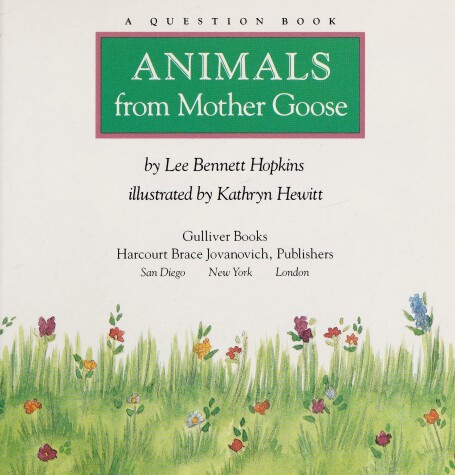 Book cover for Animals from Mother Goose