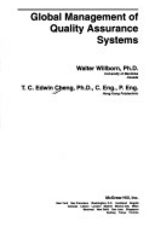 Cover of Global Management of Quality Assurance Systems